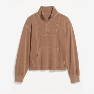 Old Navy Washed Brown Quarter-zip Sweatshirt